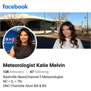 Screenshot Meteorologist Katie Melvin Facebook page