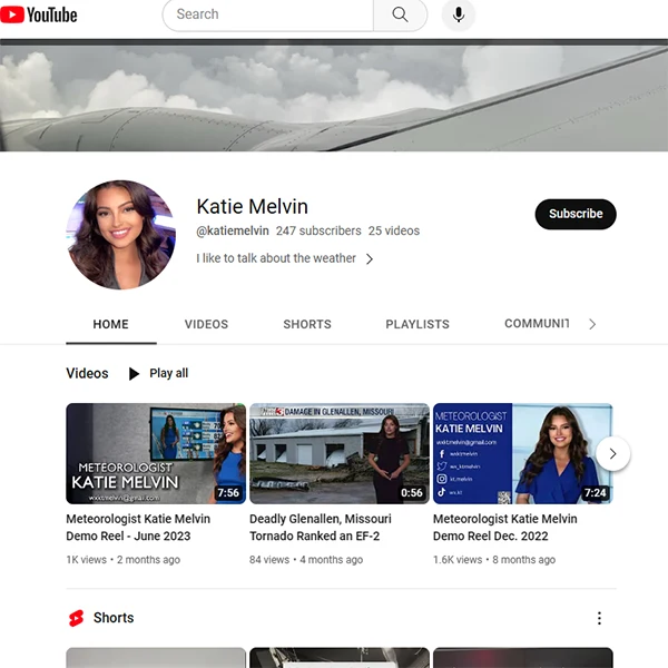 Meteorologist Katie Melvin on YouTube