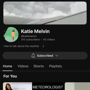 Meteorologist Katie Melvin YouTube channel screenshot